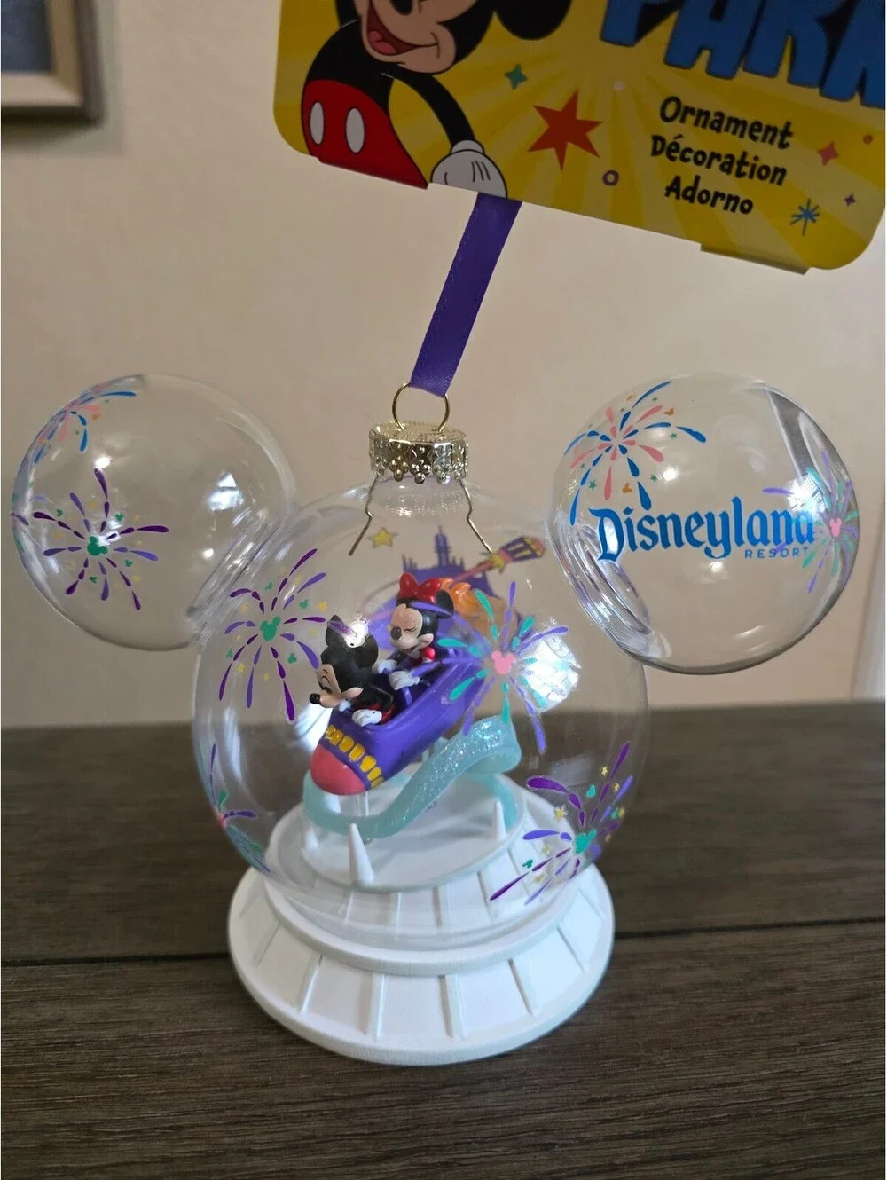 Disneyland Play in the Park Mickey & Minnie Mouse Roller Coaster Ornament
